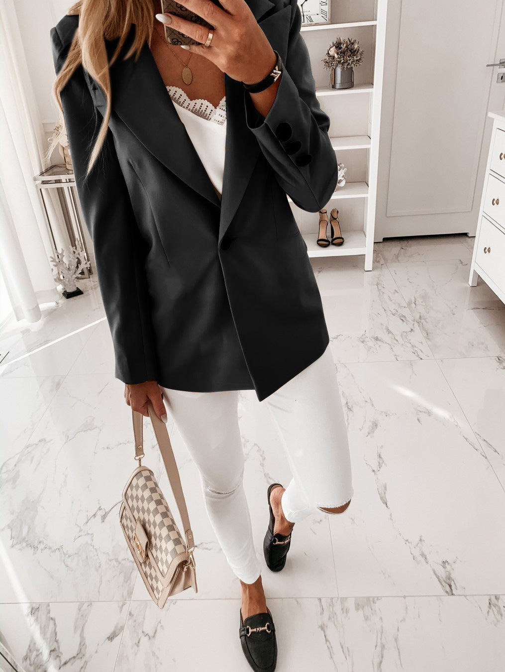 Damen Eleganter Oversized Blazer mit asymmetrischem Schnitt Stalluxe