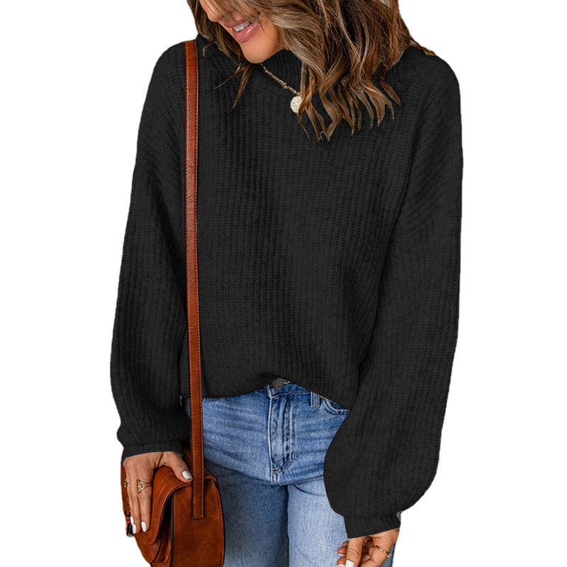 Damen Übergroßer Pullover mit strukturiertem Muster und hochgeschlossenen Ausschnitt Stalluxe