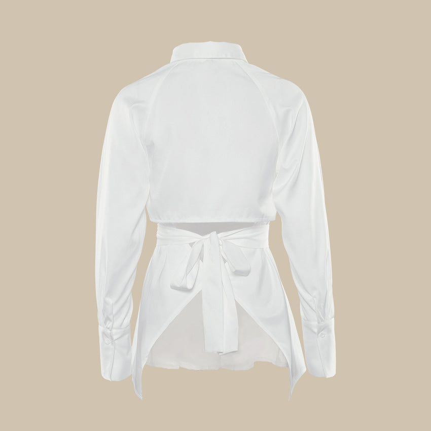 Damen Stylish Off-Shoulder Bluse mit Puffärmeln und Taillengürtel Stalluxe