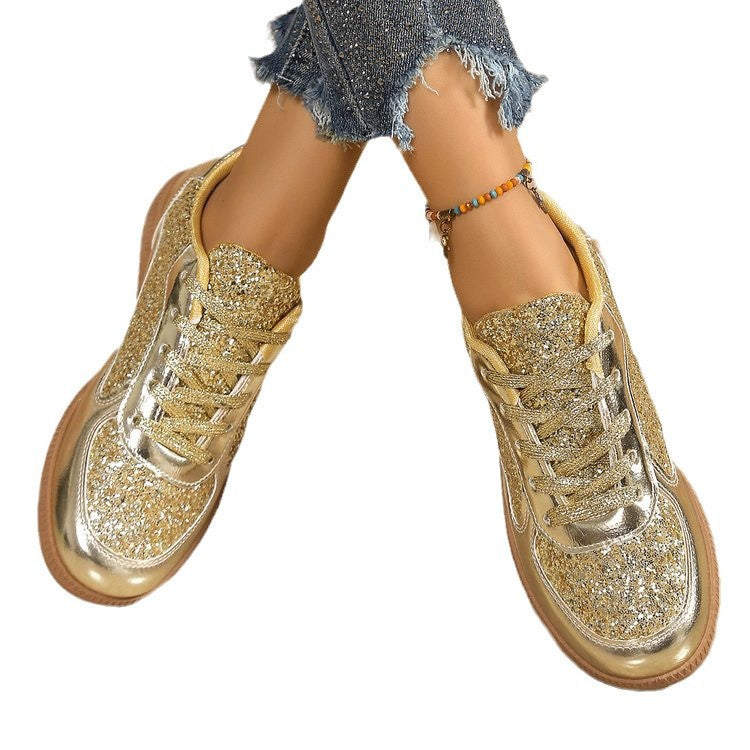Damen Glitzernde Sneakers mit modischem Obermaterial und bequemer Sohle Stalluxe