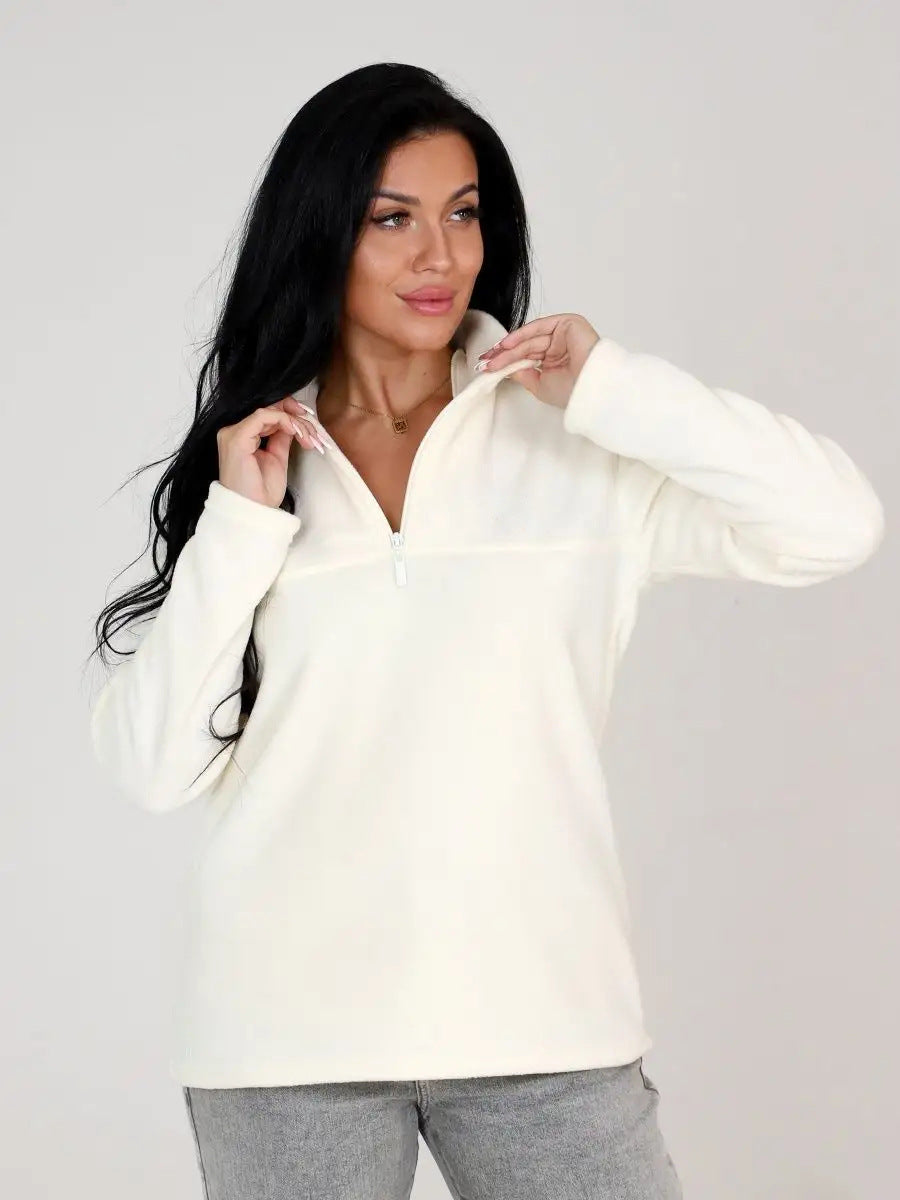 Damen Fleece-Pullover mit Stehkragen und Reißverschluss Stalluxe