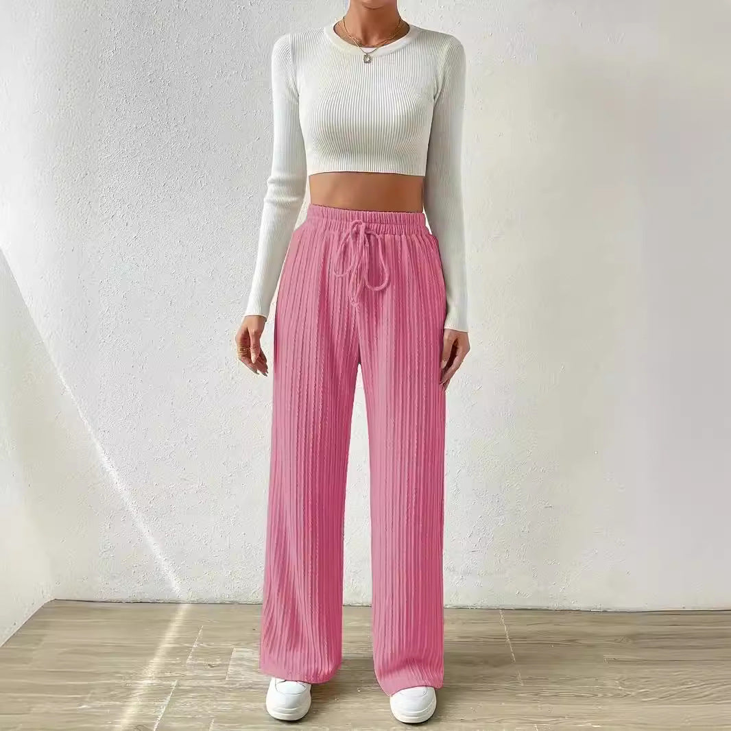 Damen Lässige Stretch-Hose mit elastischem Bund und praktischer Kordel Stalluxe