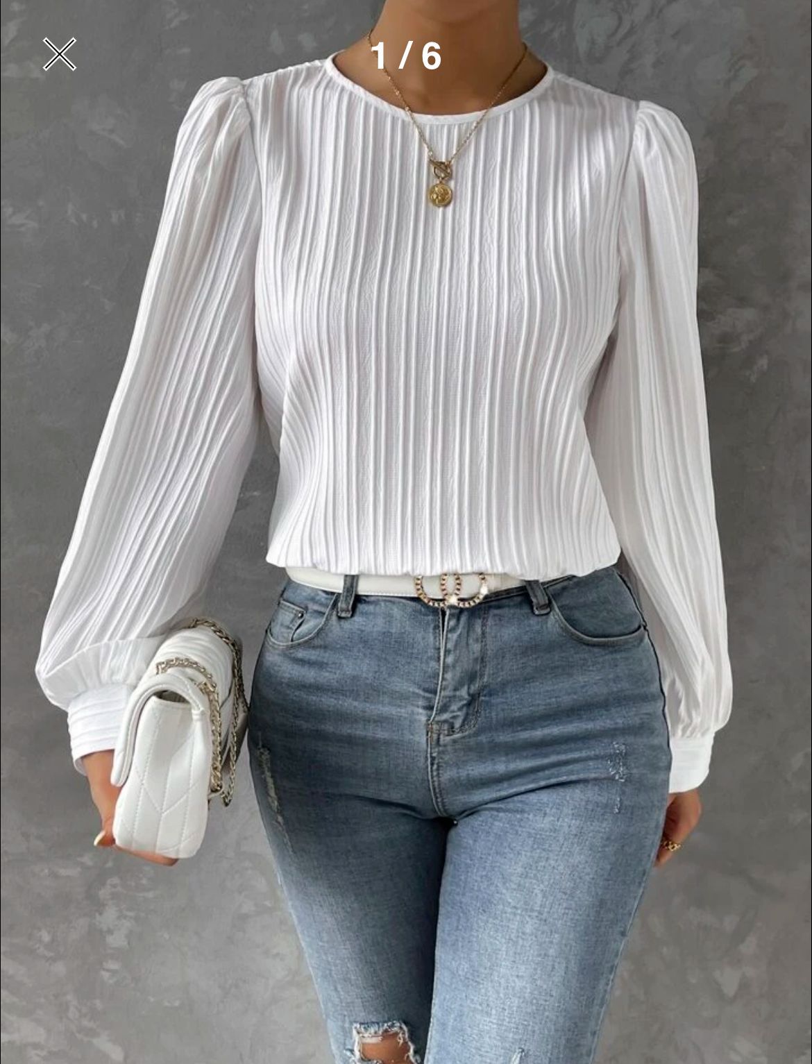 Damen Faltenbluse mit langen Ärmeln Stalluxe