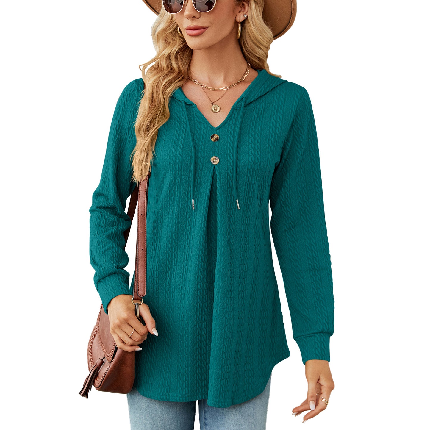Damen Langarm Hoodie mit strukturiertem Design Stalluxe