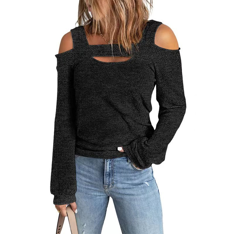 Damen lässiges Langarmshirt mit Cut-Out-Design Stalluxe