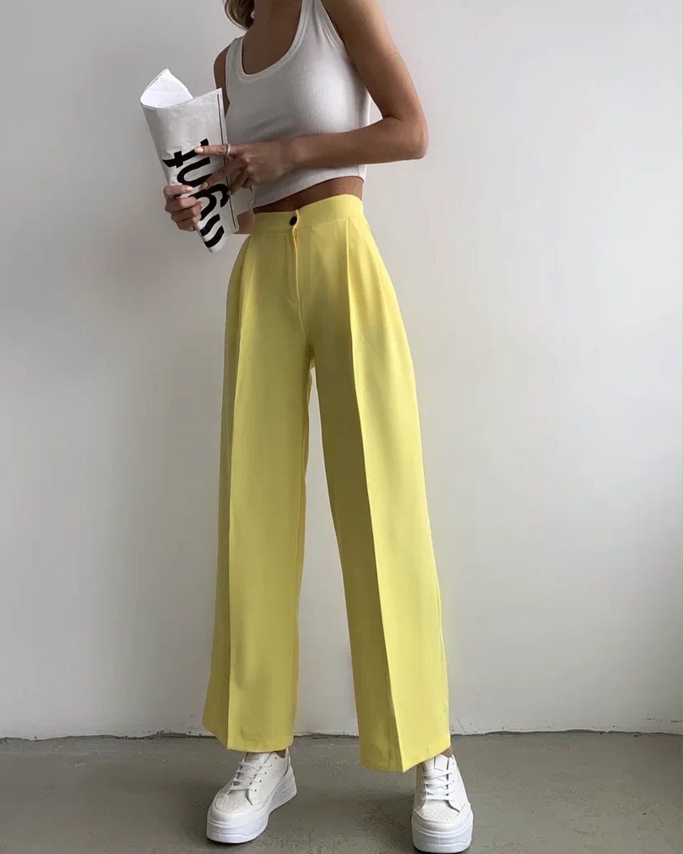 Damen Weite Palazzo-Hose mit elastischem Bund und praktischen Taschen Stalluxe