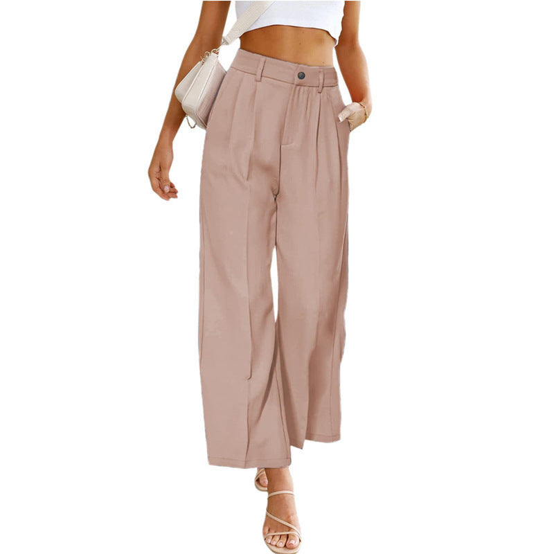 Damen Weit geschnittene Hochbund-Hose mit Faltenwurf Stalluxe