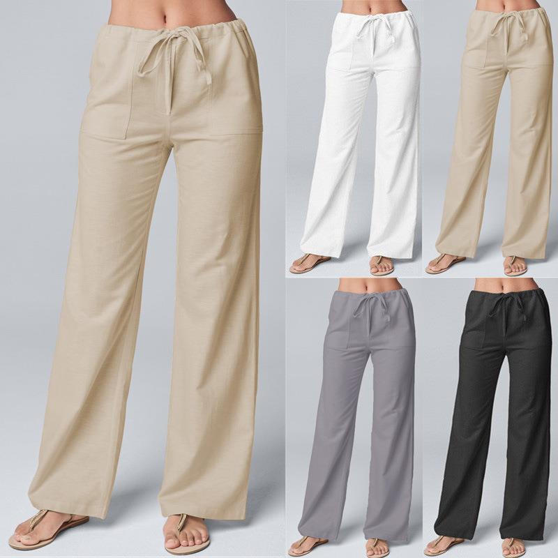 Damen Luftige Freizeithose mit elastischem Taillenbund und praktischen Taschen Stalluxe