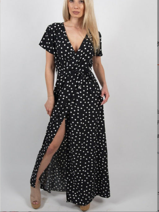 Damen Maxikleid im Vintage-Stil mit polka Dots Stalluxe