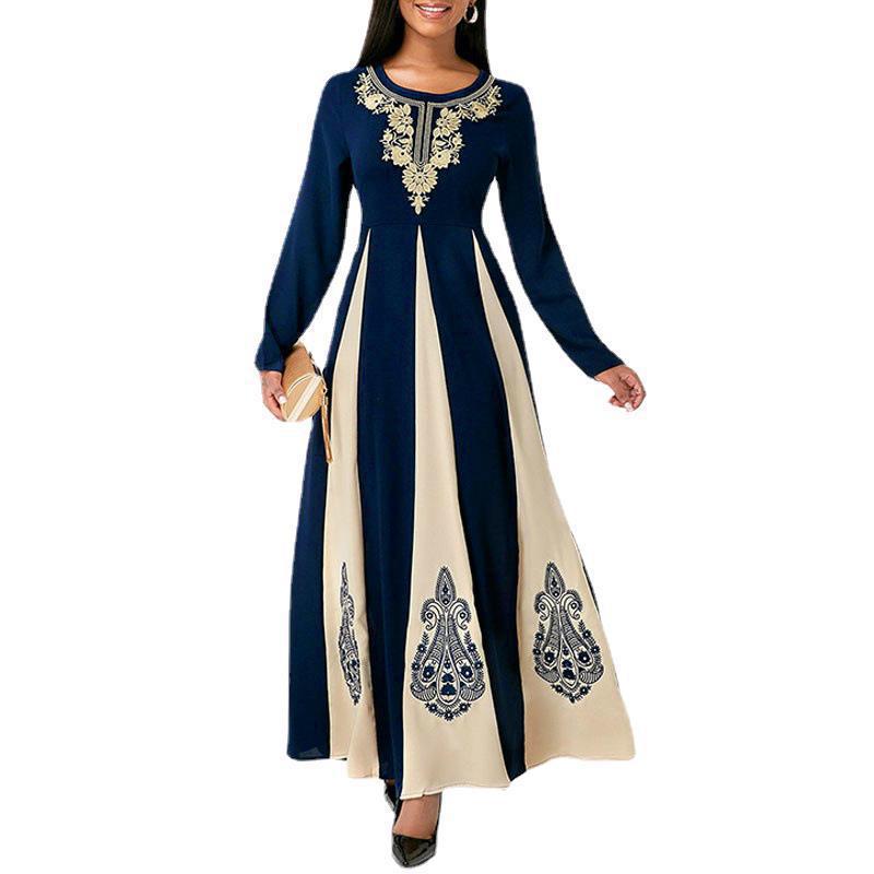 Damen Elegantes Maxikleid mit aufwendig gesticktem Muster Stalluxe