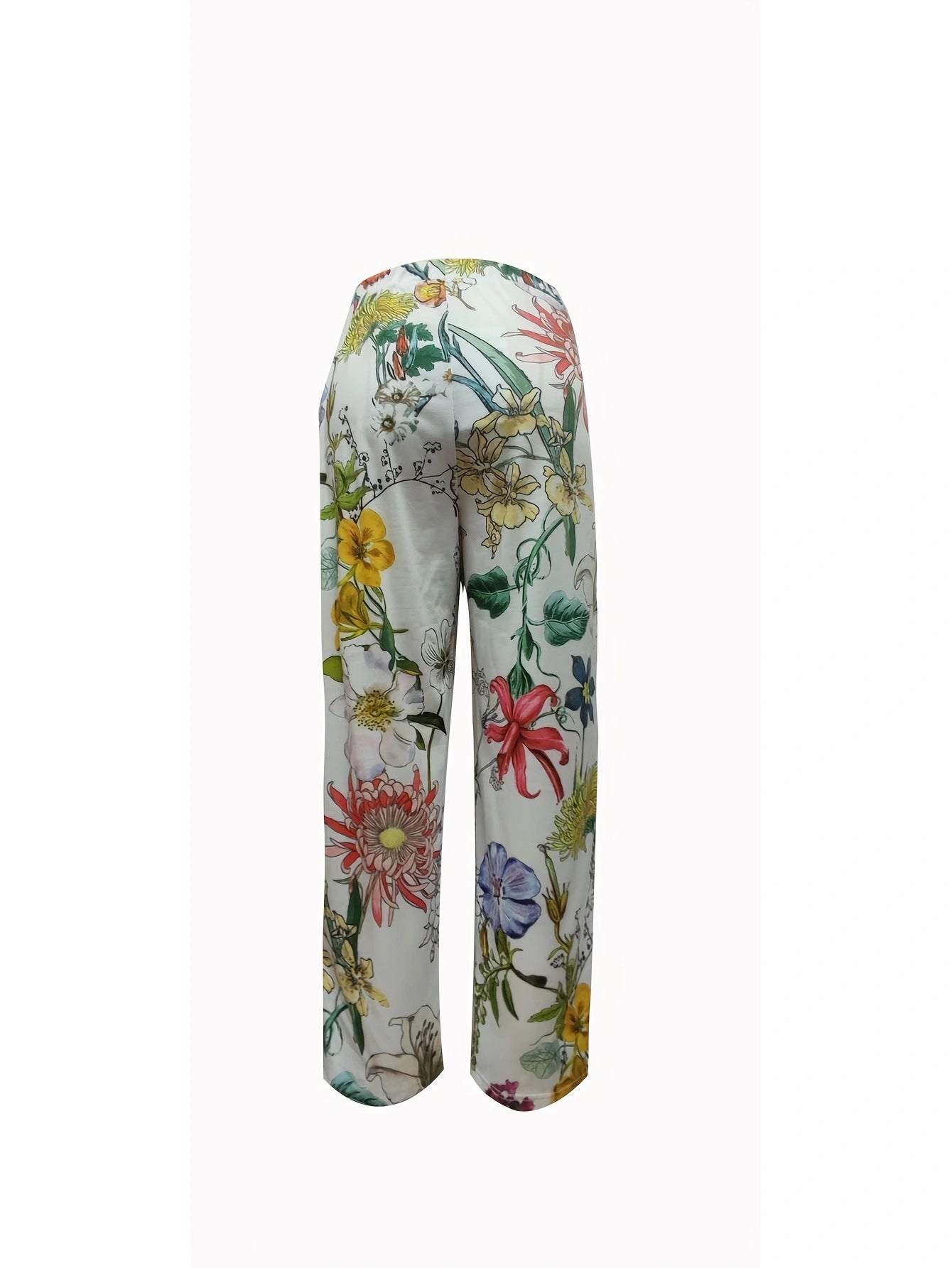 Damen Freizeithose mit floralem Muster und elastischem Bund Stalluxe