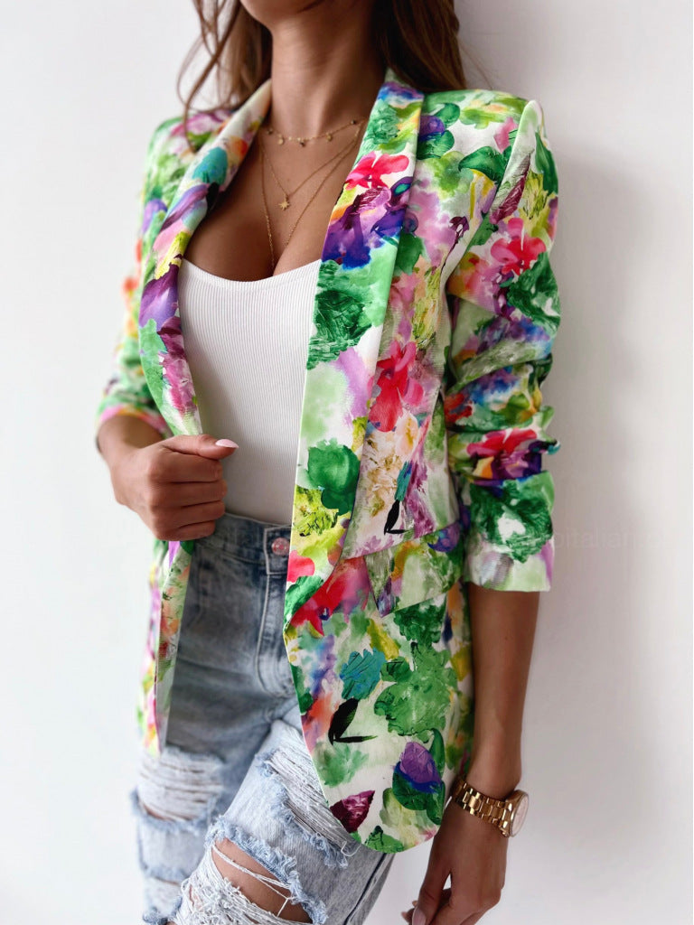 Damen Floral Druck Blazer Stalluxe