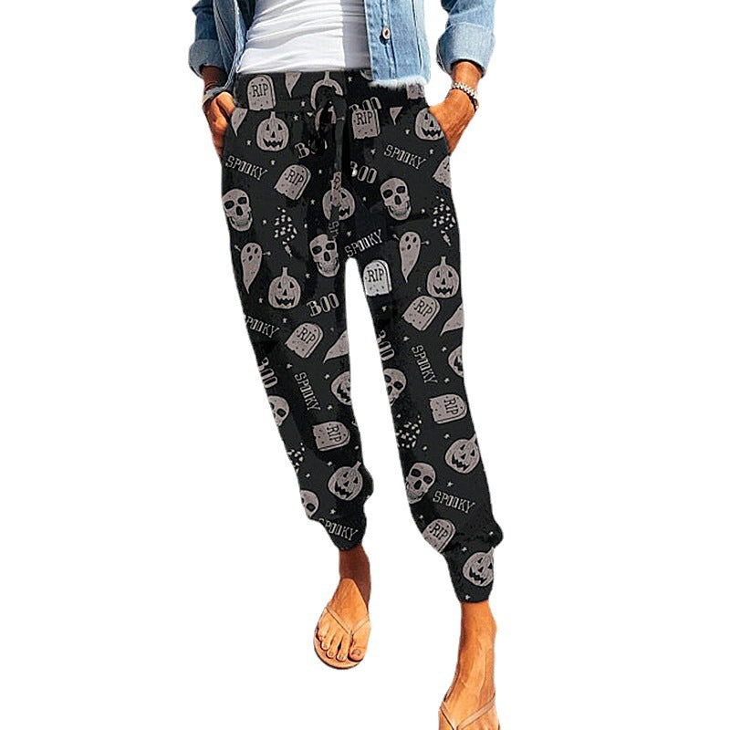 Damen Freizeithose im modernen Leo-Print mit elastischem Bund Stalluxe
