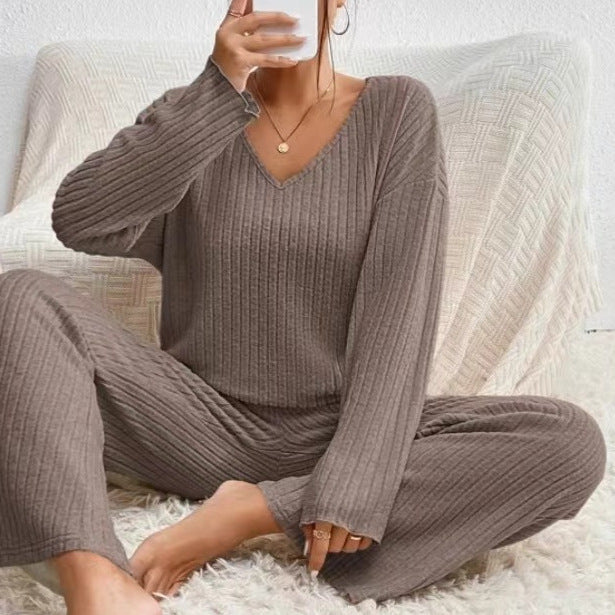 Damen Lässiges Strickoberteil und Hosen Set Stalluxe
