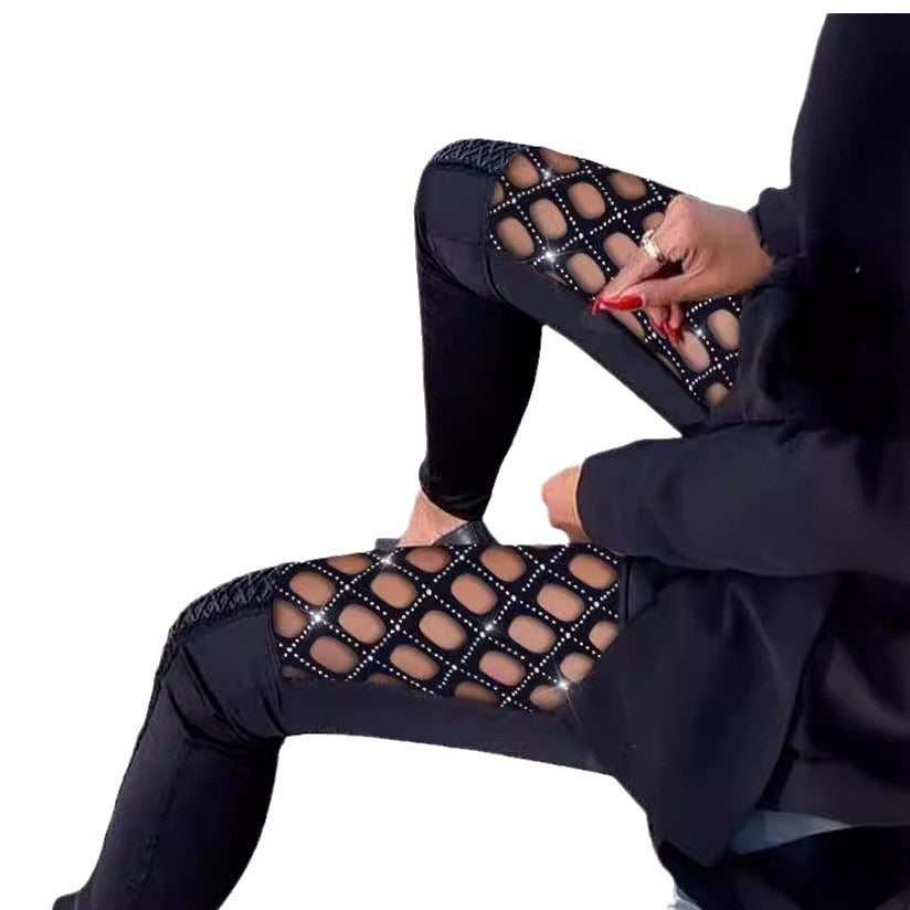 Damen Leggings mit Netzdetails und figurbetonter Passform Stalluxe