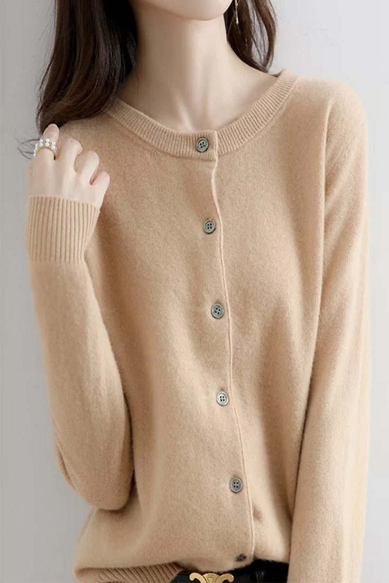 Damen Langärmliger Cardigan aus weichem Feinstrick mit Knopfleiste Stalluxe
