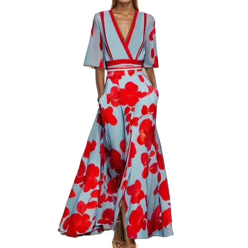 Damen Maxikleid mit floralem Design Stalluxe