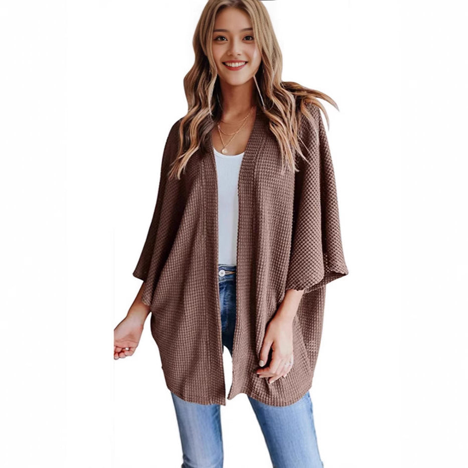 Damen lässiger Strickkimono mit weitem Schnitt und lässigem Design Stalluxe