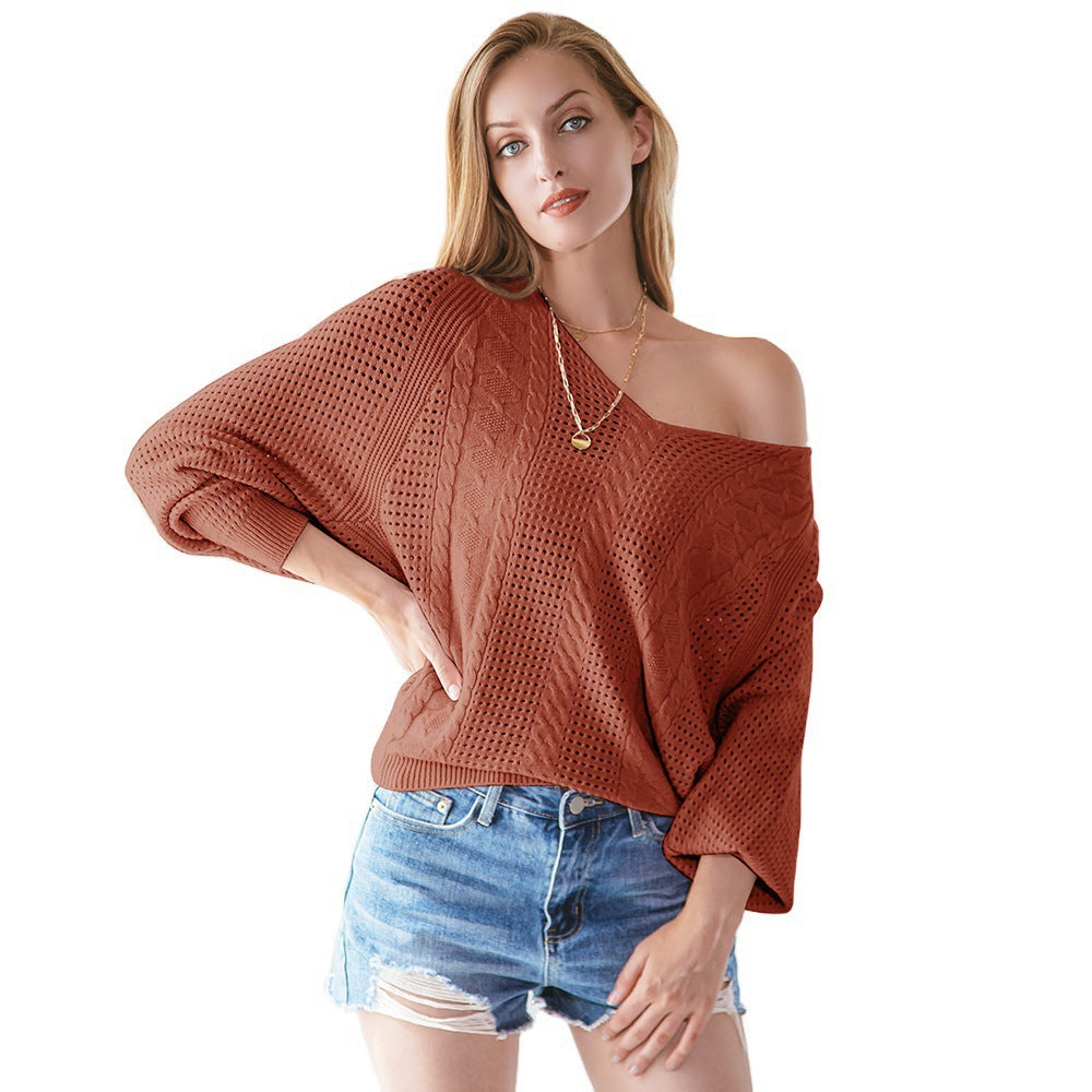 Damen Oversized Strickpullover mit dekorativen Zopf- und Netzstrukturen Stalluxe