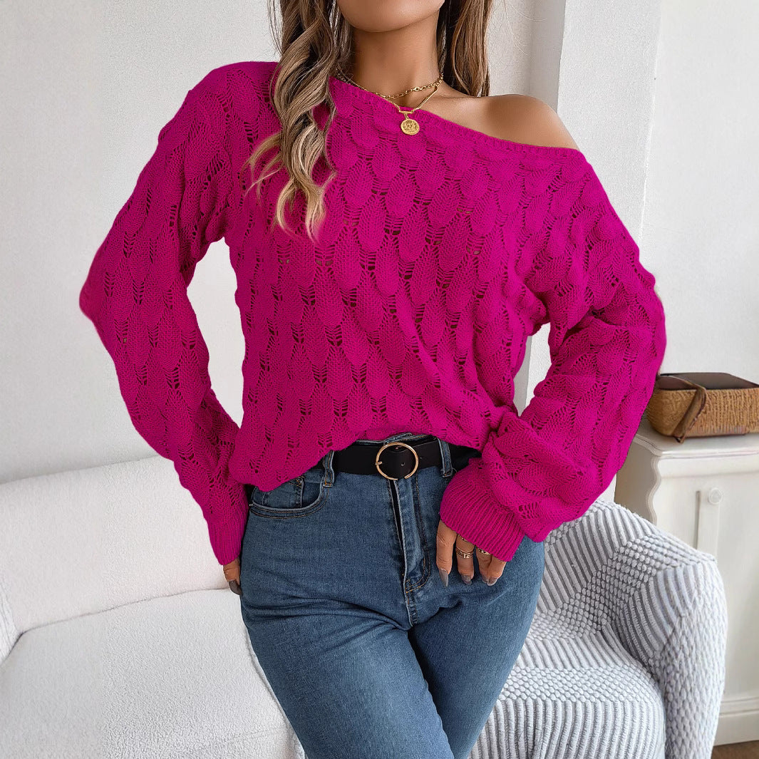 Damen Übergroßer Strickpullover mit Schleifenmuster Stalluxe