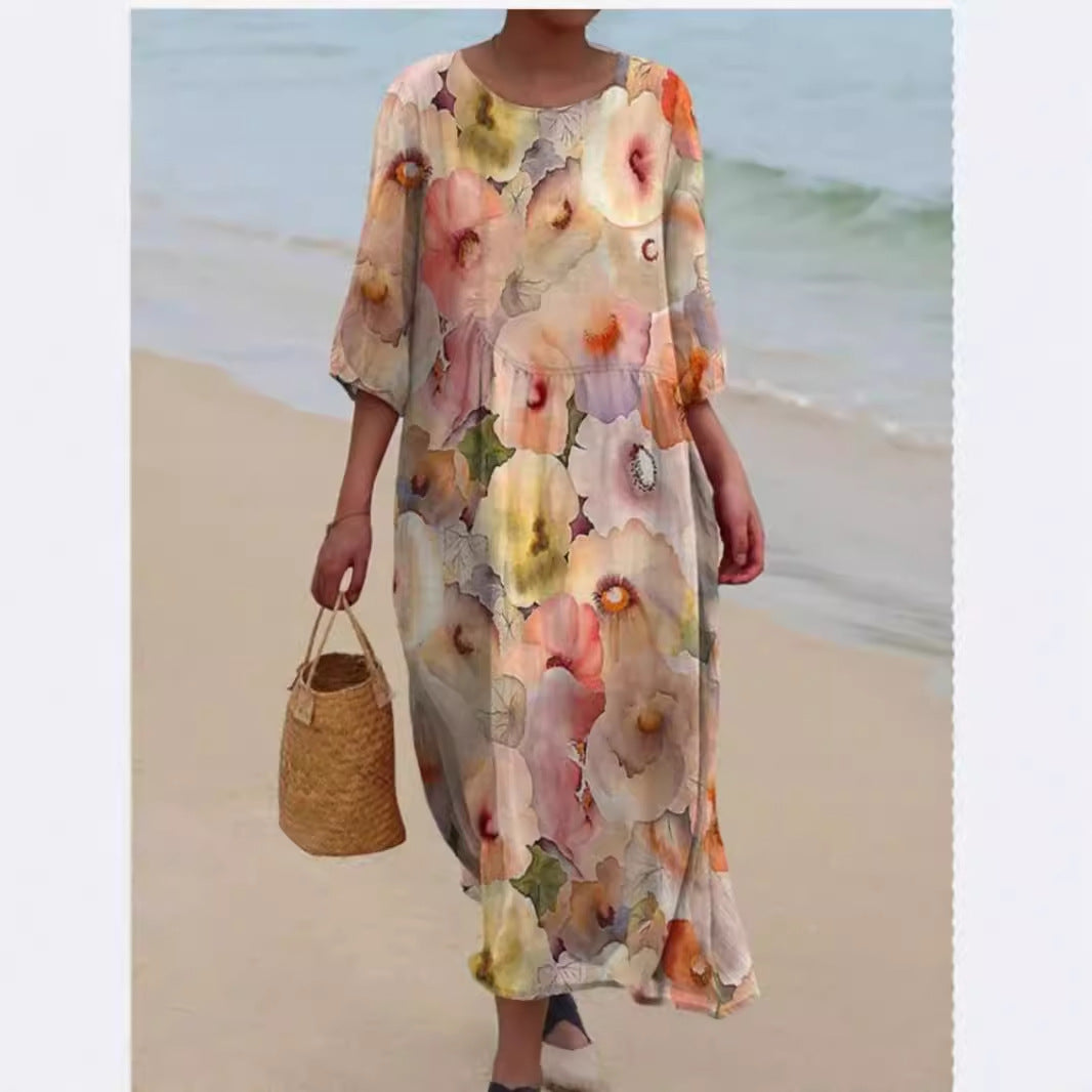 Damen Maxikleid mit floralem Design und lässigem Schnitt Stalluxe