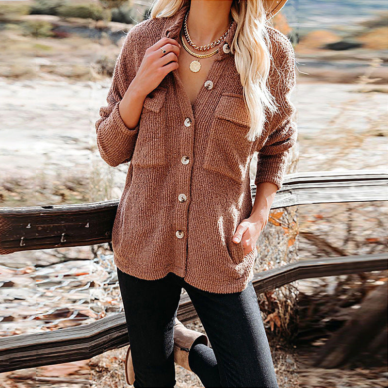 Damen Oversized Hemdbluse mit strukturiertem Design und Knopfdetails Stalluxe