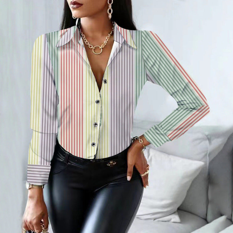 Damen gestreifte Bluse mit knotenförmigem Design und lässigem Schnitt Stalluxe