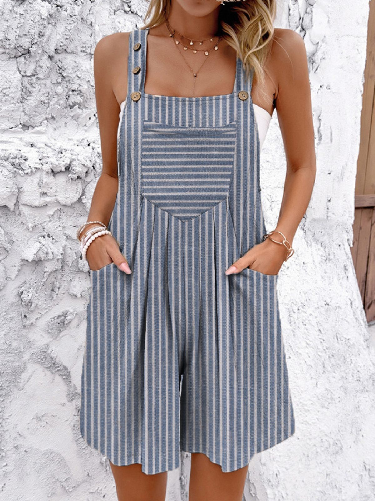 Damen Overall mit Taschen und Knopfdetails Stalluxe
