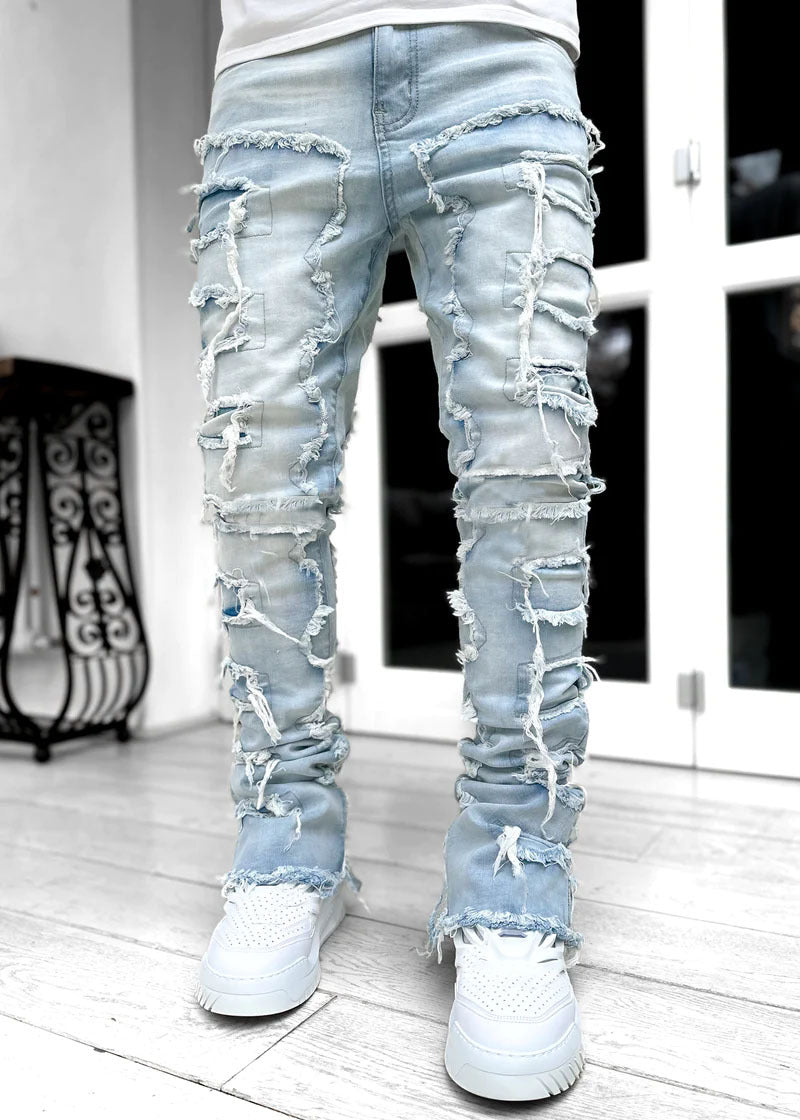 Herren lässige Ripped Jeans im modischen Schnitt Stalluxe