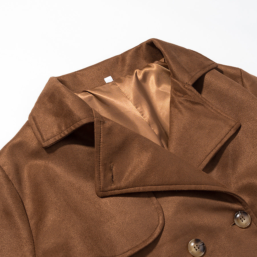 Damen Eleganter Trenchcoat mit taillierbarem Gürtel und klassischem Revers Stalluxe