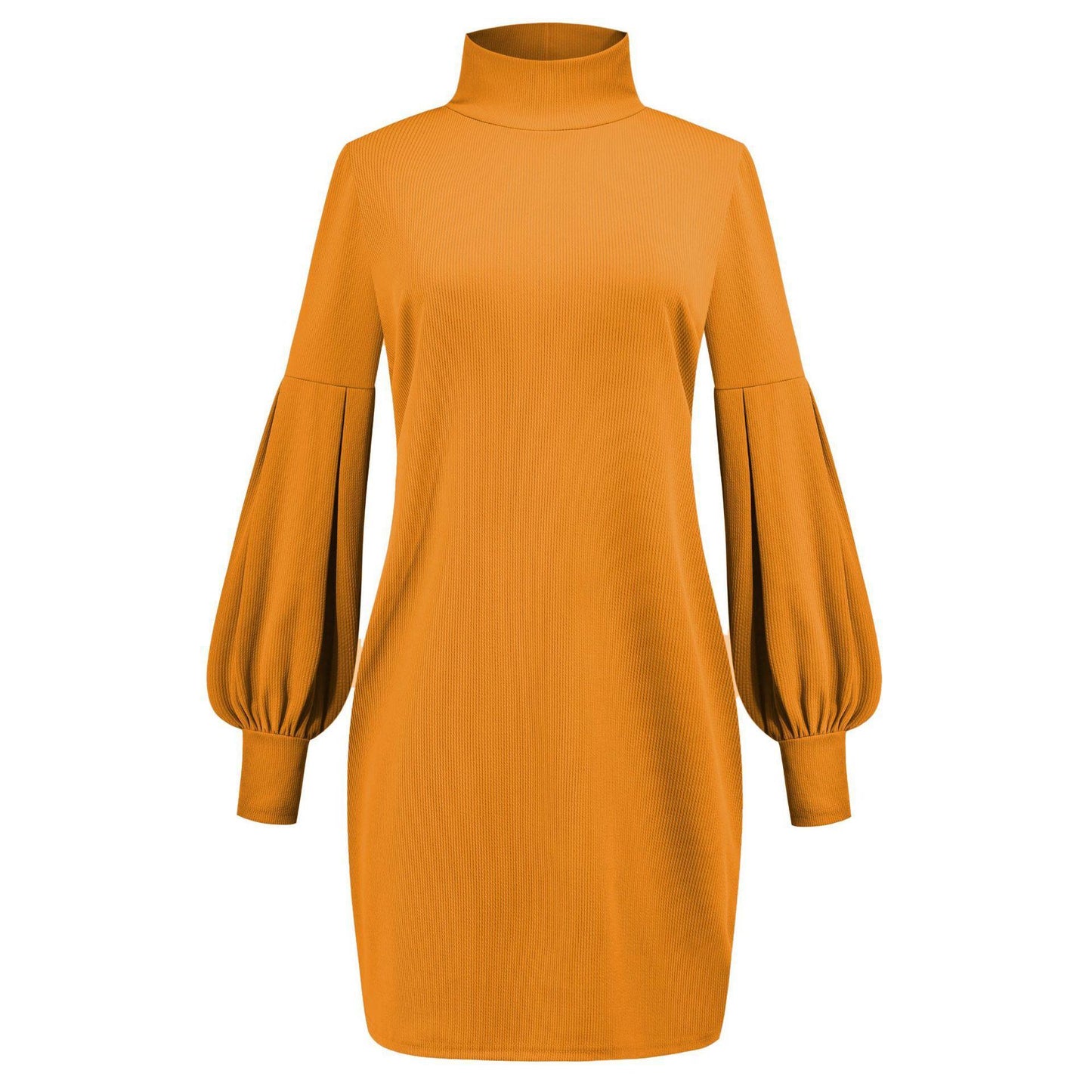 Damen Kleid mit hohem Kragen und voluminösen Ärmeln Stalluxe