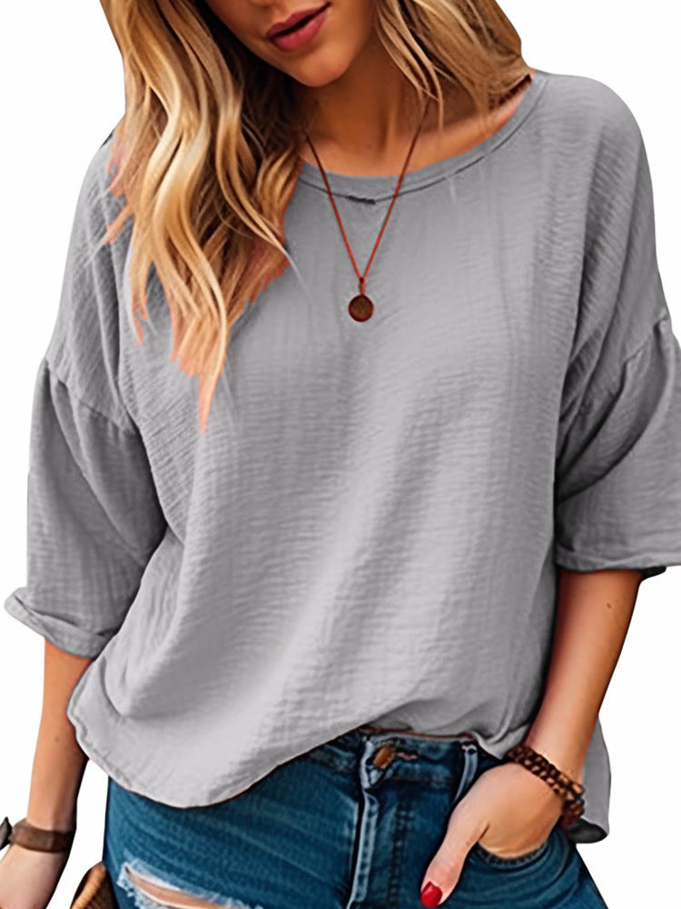Damen Oversized Langarmshirt aus weich strukturiertem Material Stalluxe