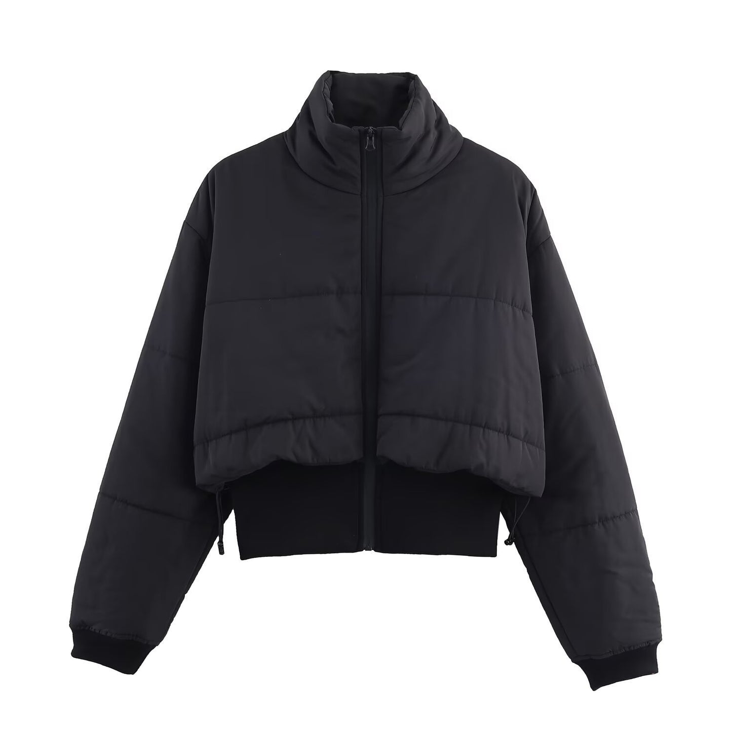 Damen Übergangs-Steppjacke mit hohem Kragen und dekorativem Reißverschluss Stalluxe