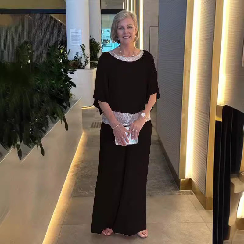 Damen Glamouröses Abendkleid mit eleganter Pailletten-Verzierung Stalluxe