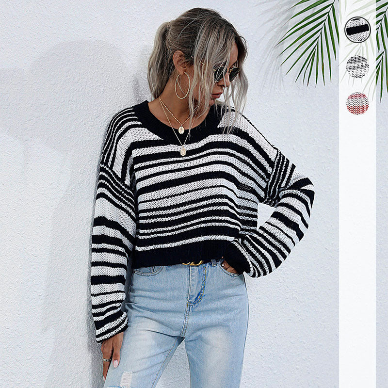 Damen lockerer Strickpullover mit XL-Schnitt und asymmetrischem Ausschnitt Stalluxe