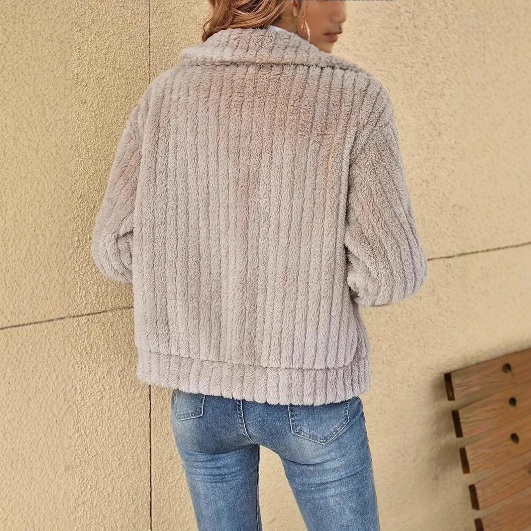 Damen kuschelige Fleece-Jacke mit Reißverschluss und Kapuze Stalluxe