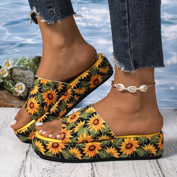 Damen Plattform-Sandalen mit buntem Schmetterlingsdesign Stalluxe
