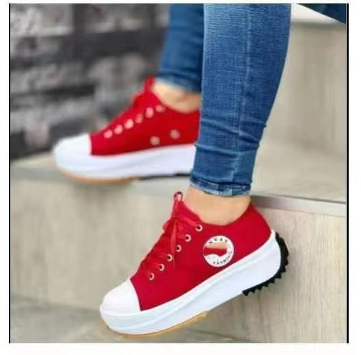 Damen Sportliche Canvas Sneakers im urbanen Design mit Gummisohle Stalluxe