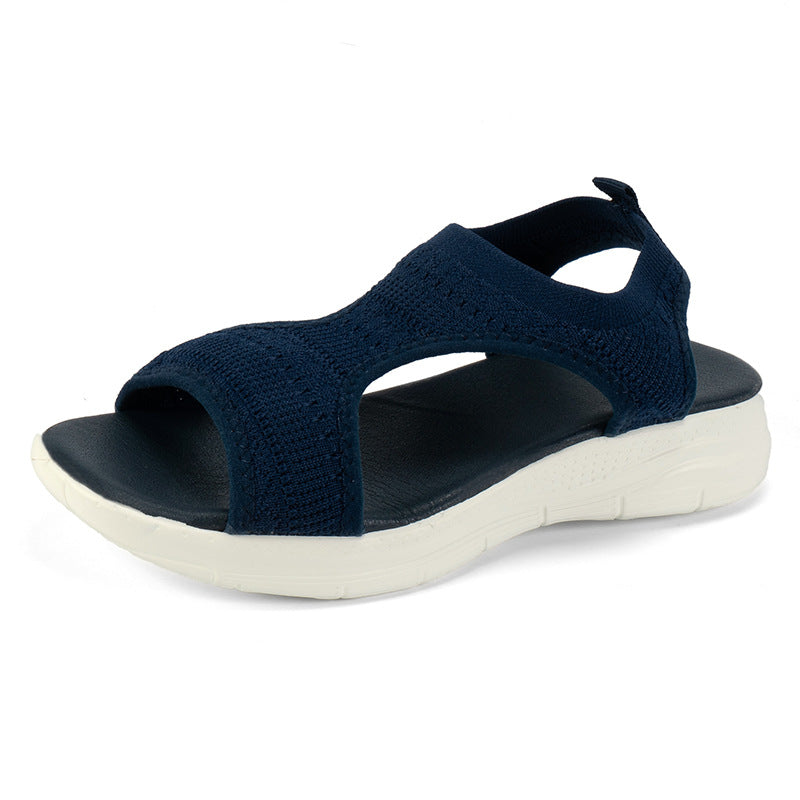 Damen Sportliche Freizeitsandalen mit atmungsaktivem Strickmaterial und dämpfender Sohle Stalluxe