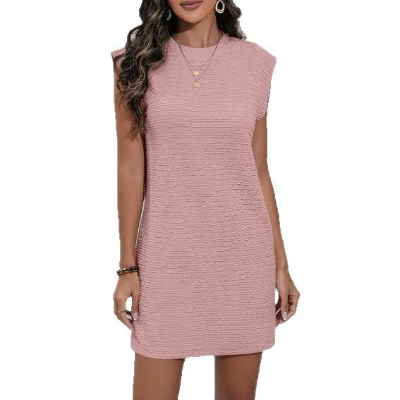 Damen Kurzarm Kleid mit strukturiertem Design Stalluxe