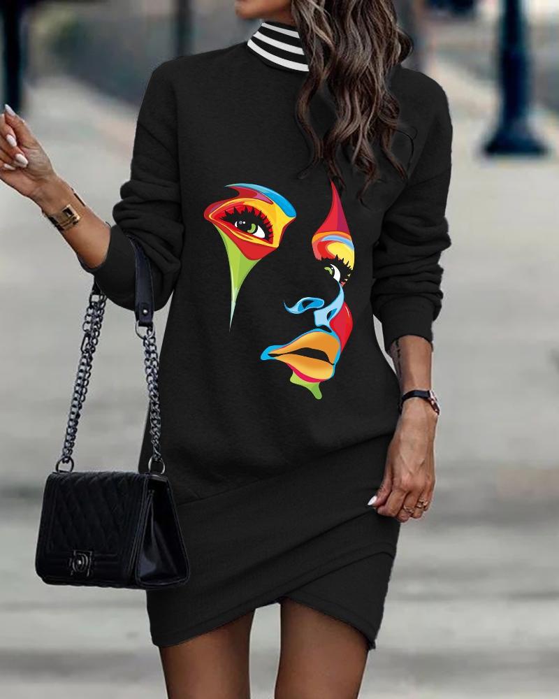 Damen Sweatkleid mit einzigartigem Totenkopf- und Blumenmotiv Stalluxe
