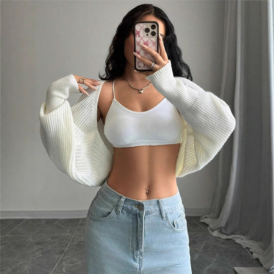 Damen Grobstrick-Cardigan mit lässigem Schnitt und weiten Ärmeln Stalluxe