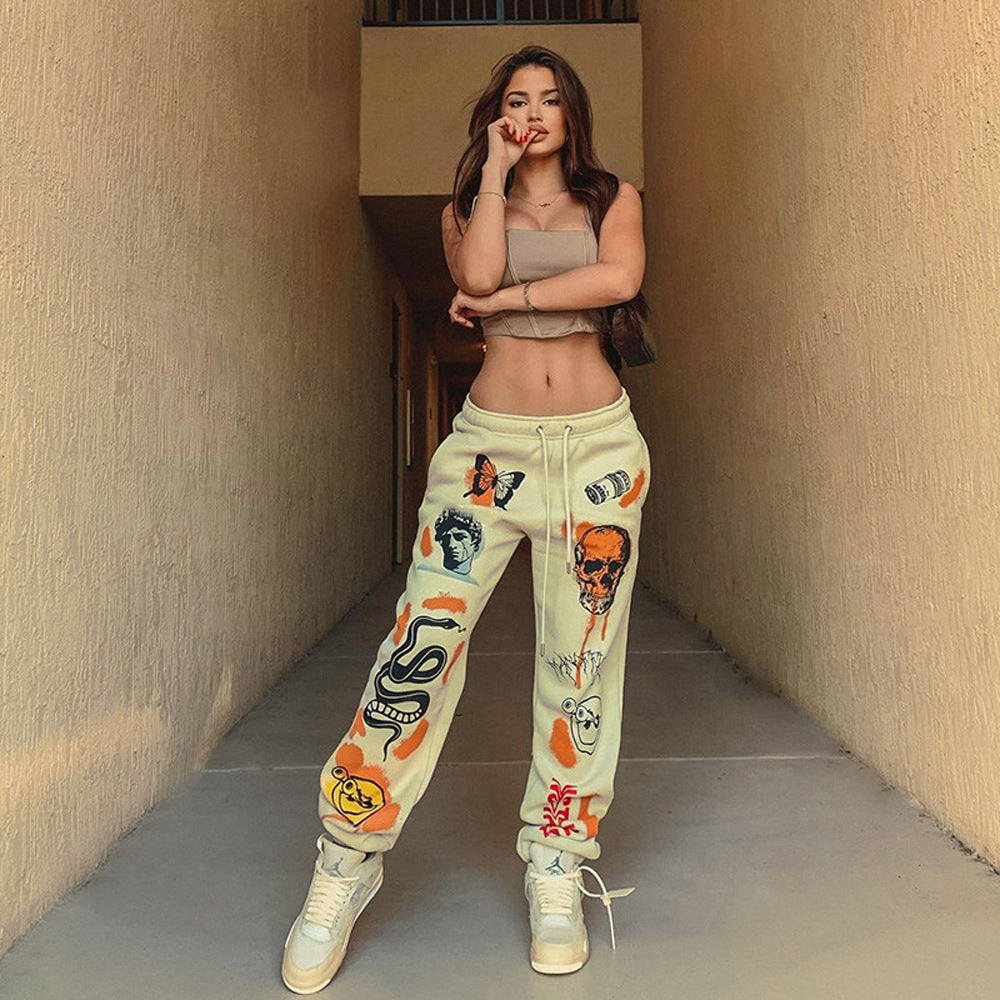 Damen Sweathose im Grafitdesign mit Kordelzug und relaxed Fit Stalluxe