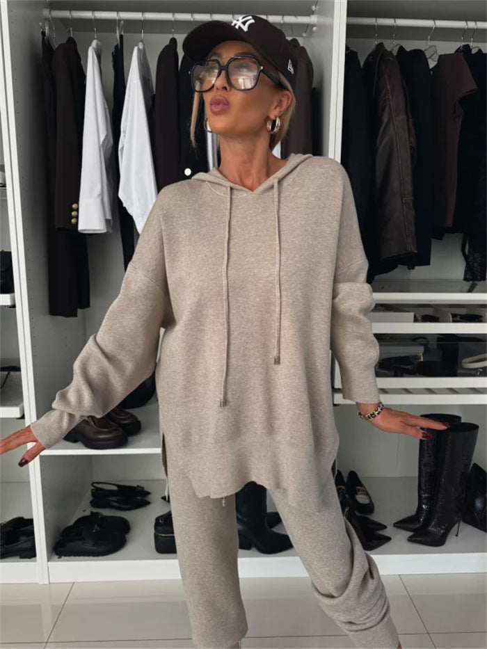 Damen lässiger Hoodie und entspannte Trainingshose mit elastischem Bund Stalluxe