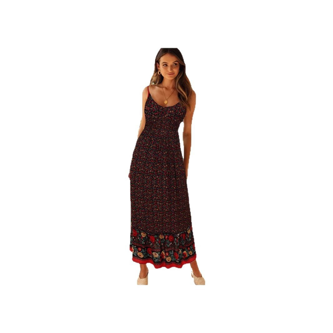 Damen Maxikleid mit floralen Mustern Stalluxe
