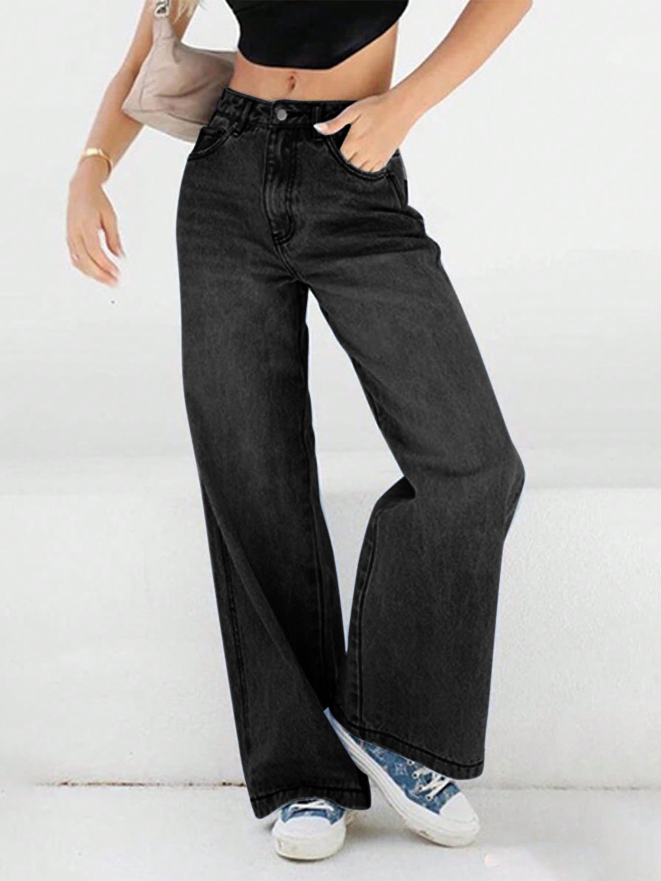 Damen Weit geschnittene Jeanshose im Vintage-Stil Stalluxe
