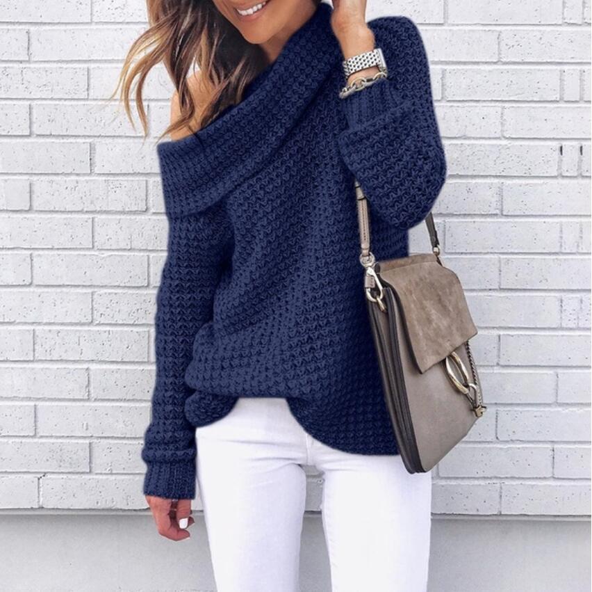 Damen Oversized Strickpullover mit elegantem Schalkragen und strukturiertem Muster Stalluxe