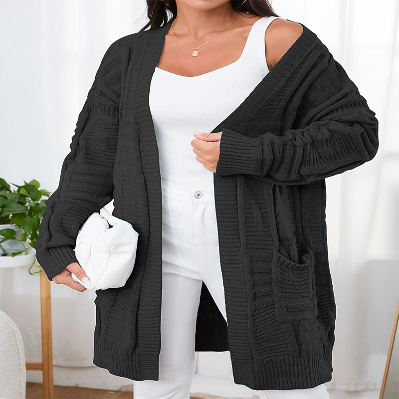 Damen Strickjacke mit strukturiertem Muster und praktischen Taschen Stalluxe