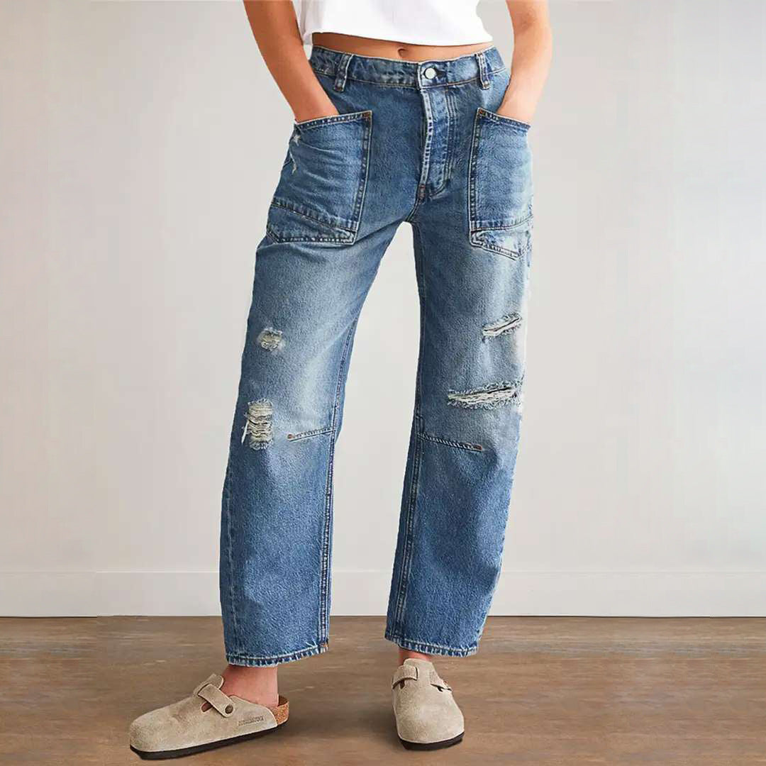 Damen Vintage Destroyed Jeans Stalluxe