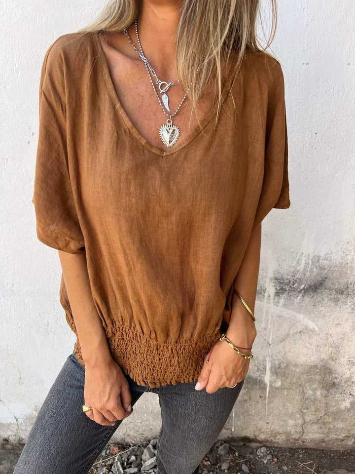 Damen Lässige Bluse mit elastischem Rüschensaum Stalluxe
